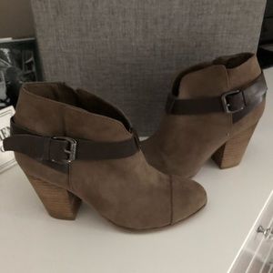 Brown suede booties size 6